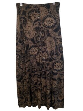 Vintage 90s Susan Lawrence Whimsigoth Celestial Maxi Skirt Small